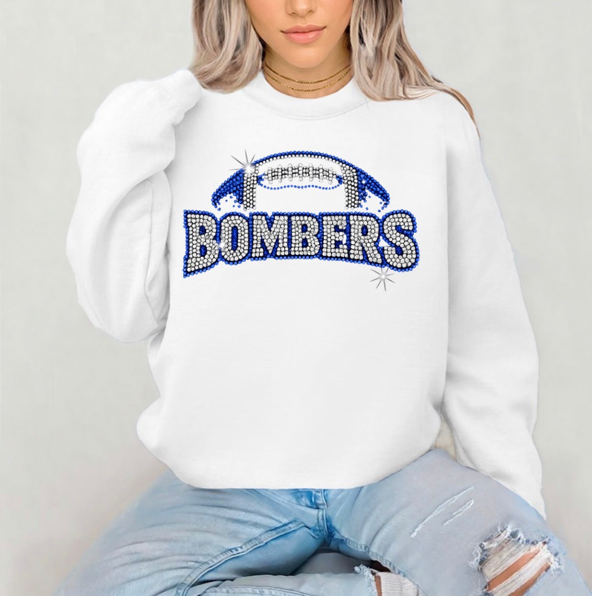 Bombers football bling sweatshirt - 002