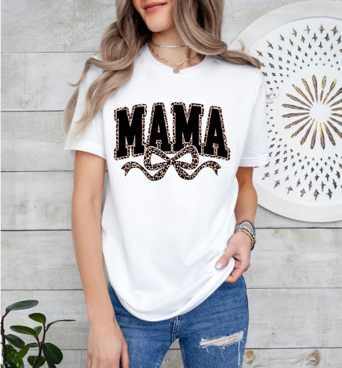 Mama leopard design shirt