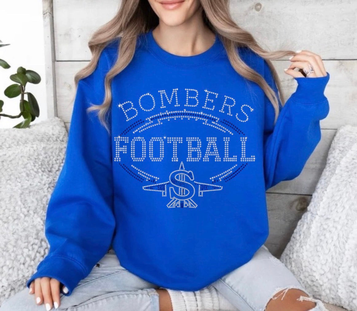 Bombers football logo bling sweatshirt - 034