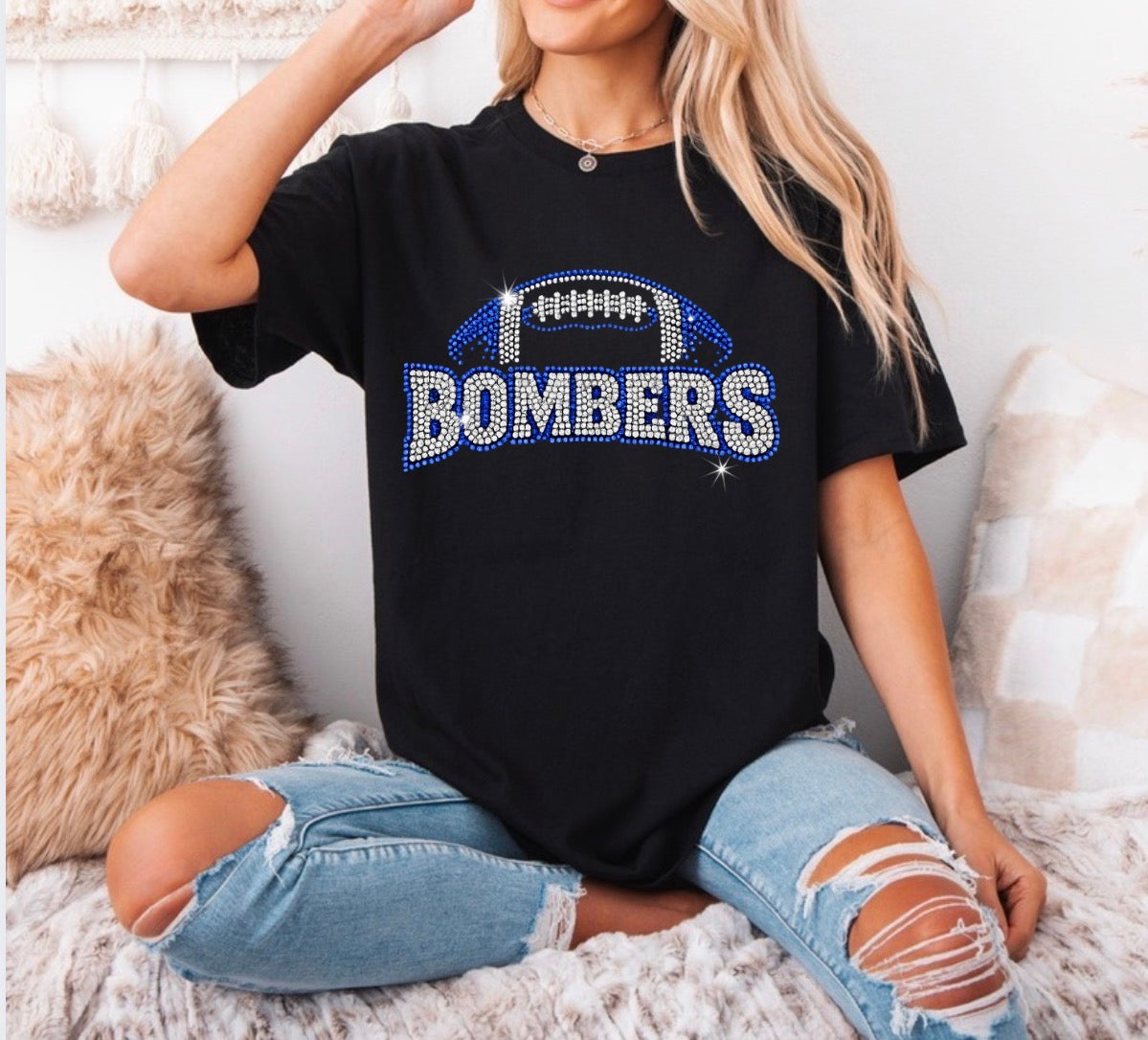 Bombers football bling tshirt - 001