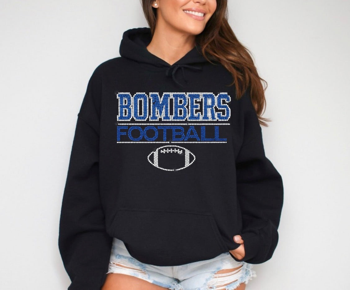 Bombers football bling hoodie - 020