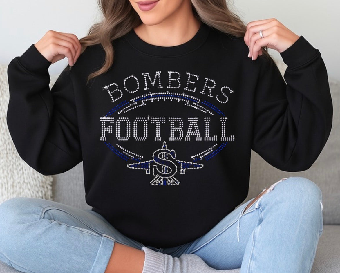 Bombers football logo bling sweatshirt - 034