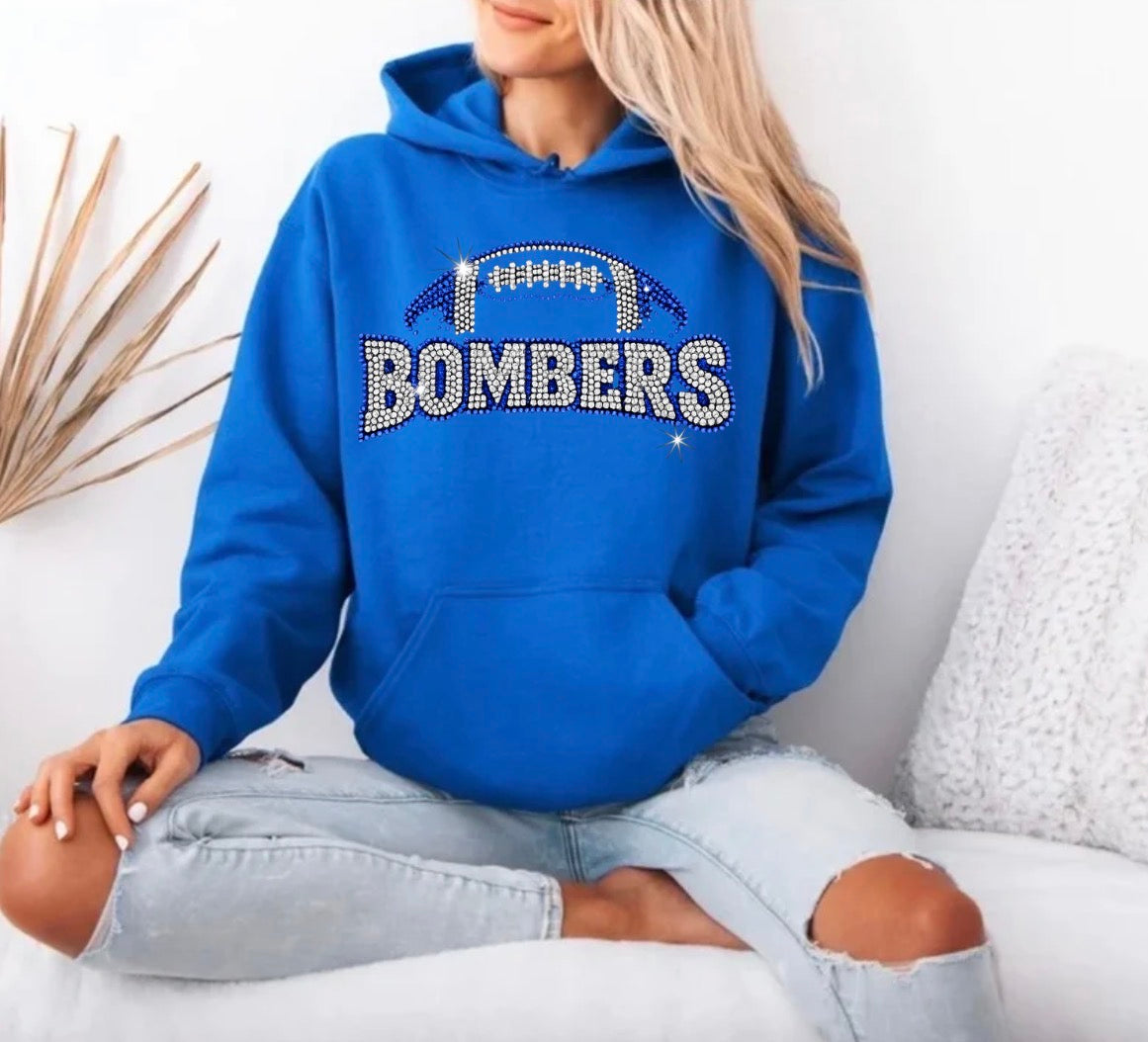Bombers football bling hoodie - 003