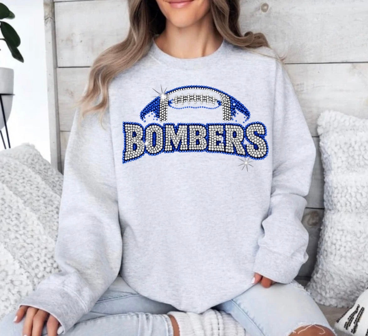 Bombers football bling sweatshirt - 002