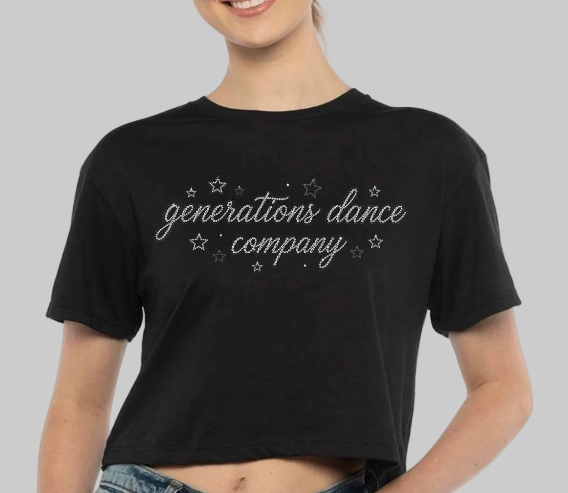 Generations Dance Company bling cropped tee - 016 - adult and youth