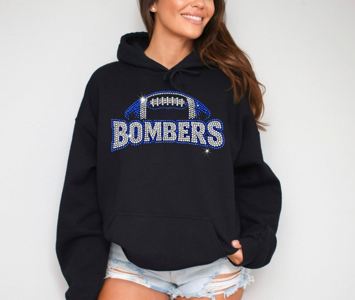 Bombers football bling hoodie - 003