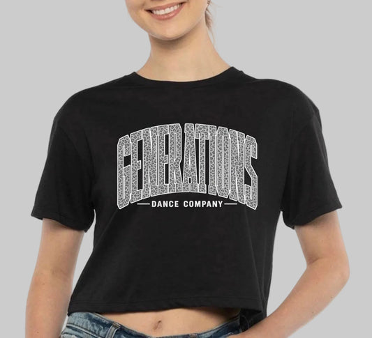 GDC Varsity Cheetah print cropped tee - 053 - adult and youth
