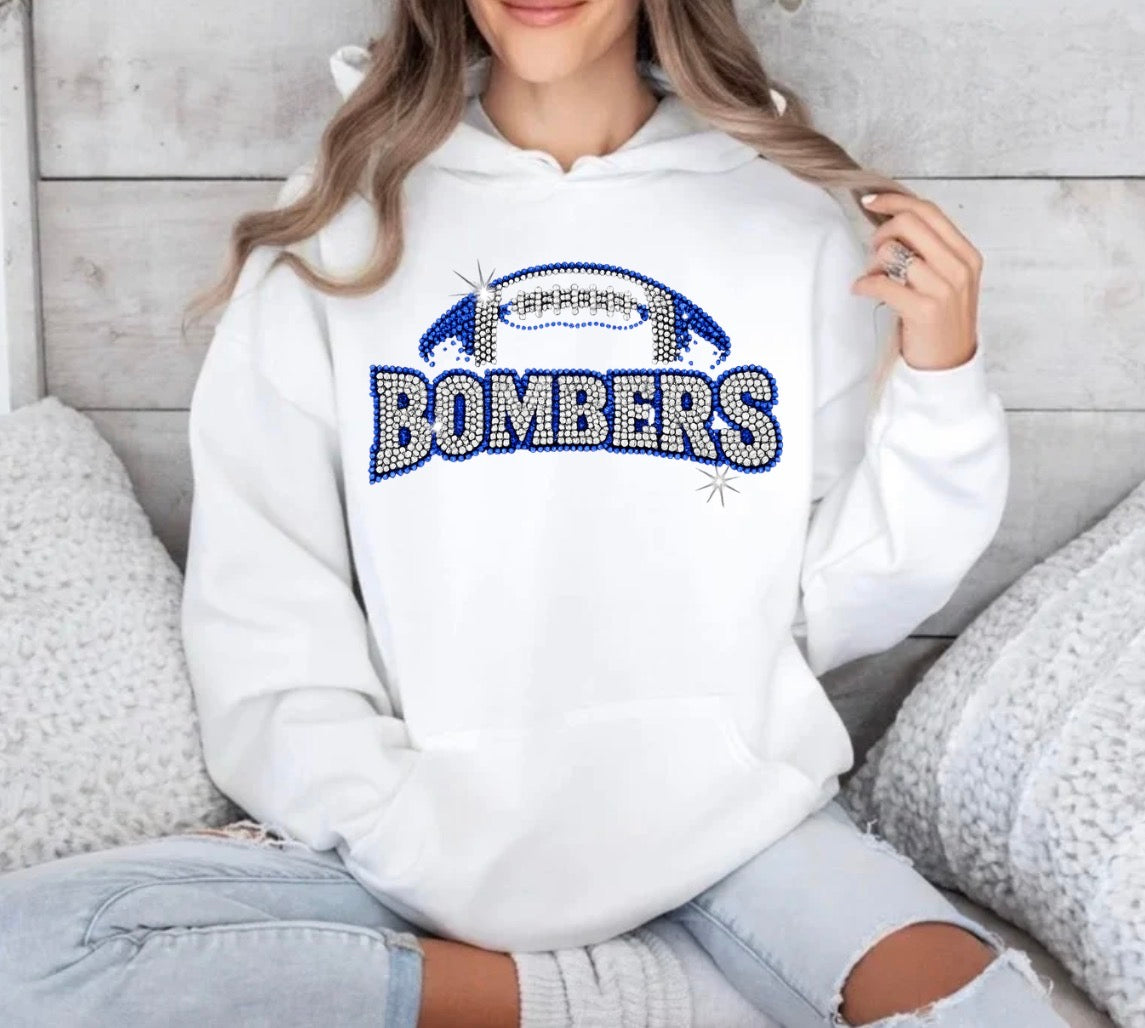 Bombers football bling hoodie - 003