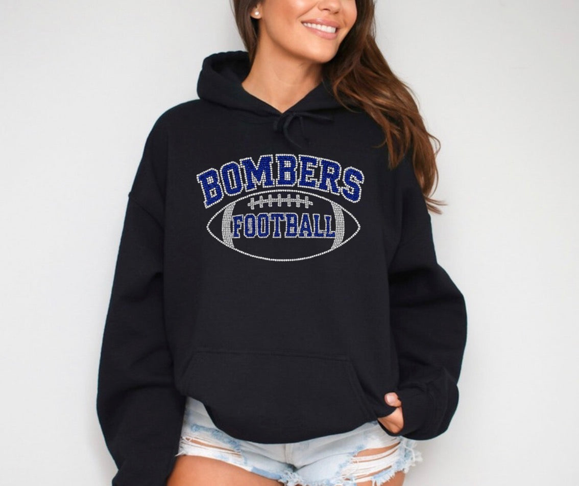 Bombers football bling hoodie - 027