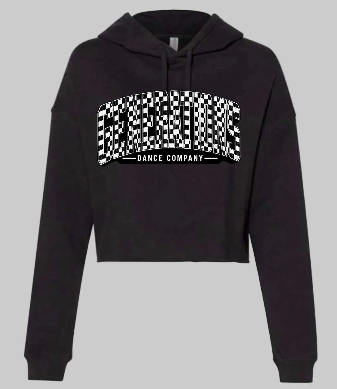 GDC Varsity checkered design cropped hoodie - 079 - adult