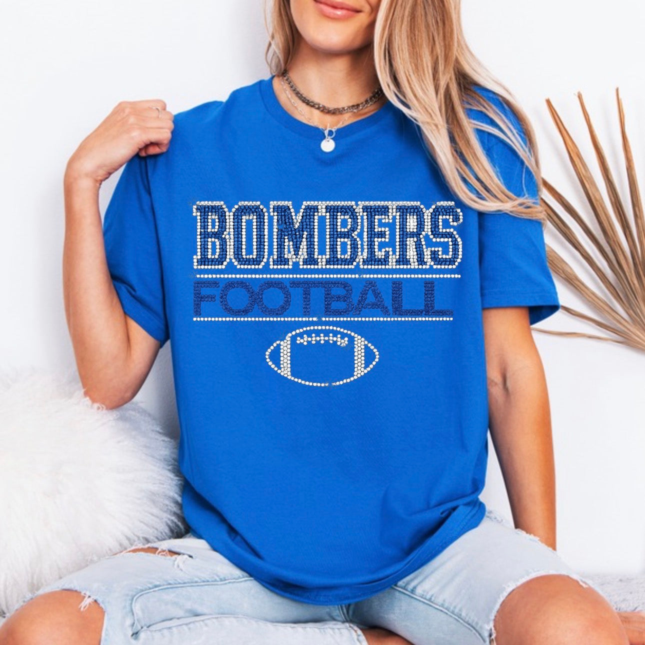 Bombers football bling tshirt - 018
