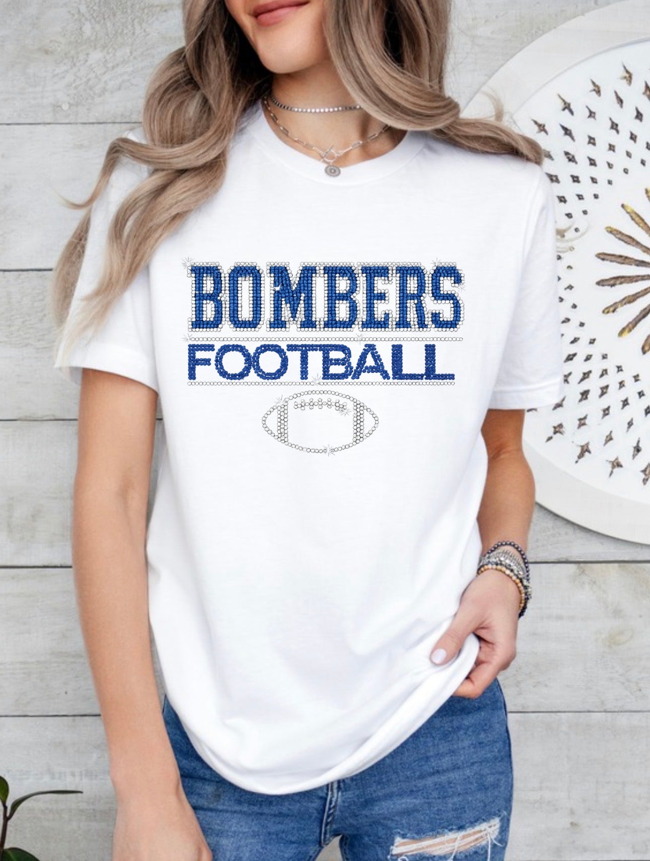 Bombers football bling tshirt - 018