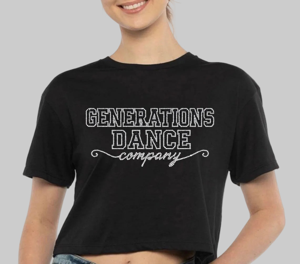 Generations Dance Company bling cropped tee - 022 - adult and youth