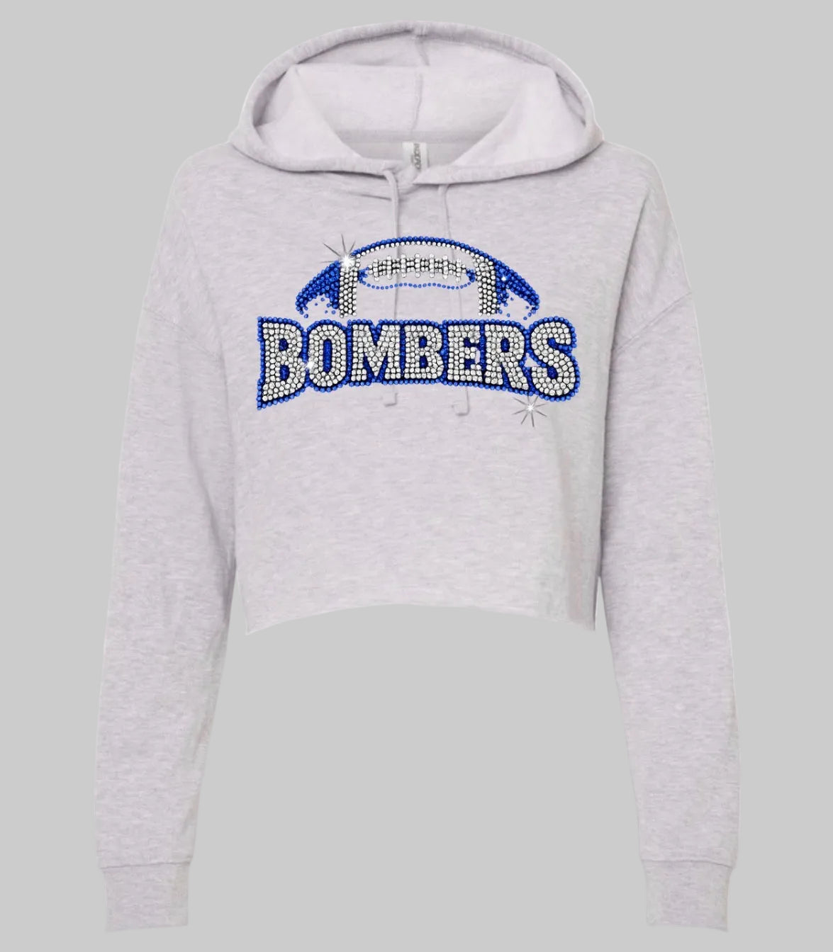 Bombers football bling cropped hoodie - 004 - adult only