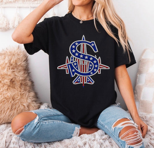 Patriotic bling logo tshirt - 036