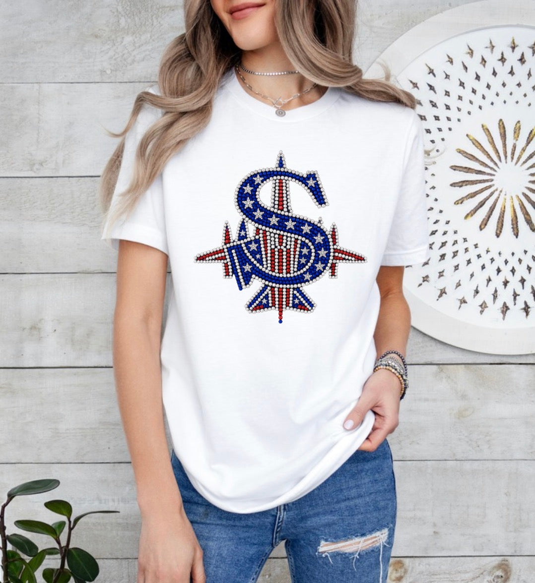 Patriotic bling logo tshirt - 036