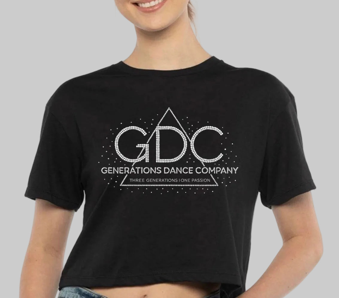 GDC bling triangle logo cropped tee - 029 - adult and youth