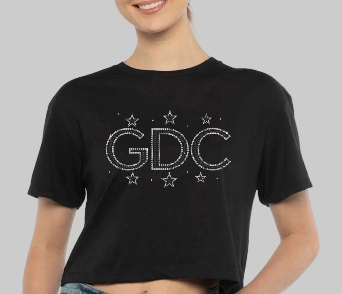 GDC bling stars cropped tshirt - 010 - adult and youth