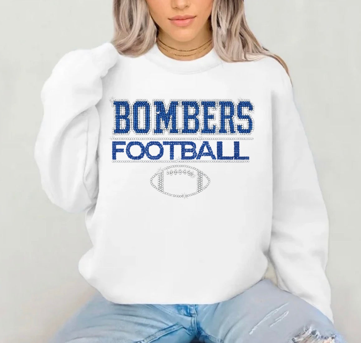 Bombers football bling sweatshirt - 019