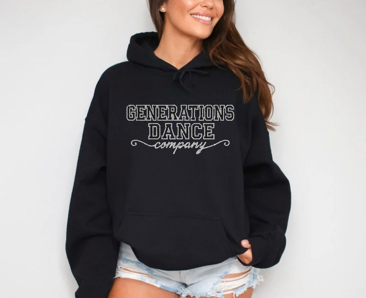 Generations Dance Company bling hoodie - 019 - adult, youth, toddler