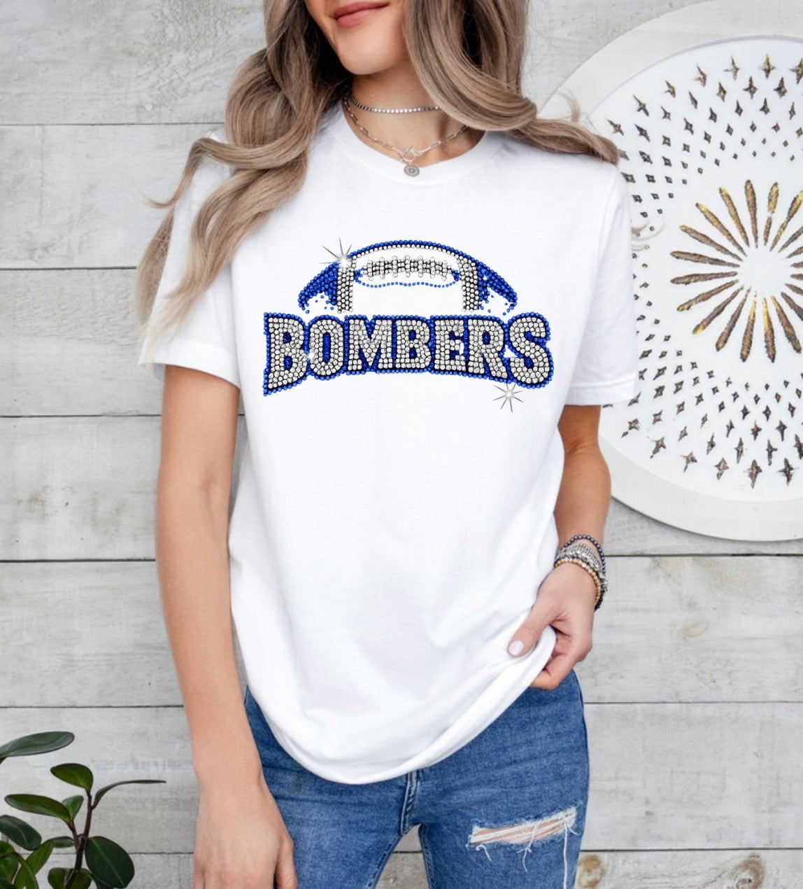 Bombers football bling tshirt - 001