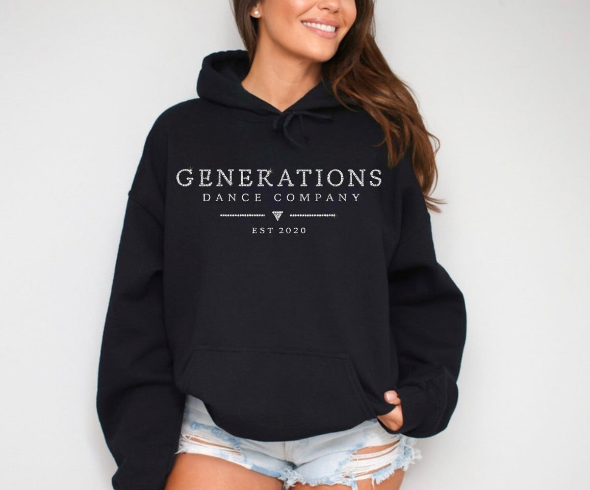 Generations Dance Company bling logo hoodie - 032 - adult, youth, toddler