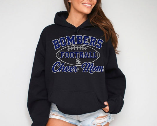 Bombers football and cheer mom bling hoodie - 024