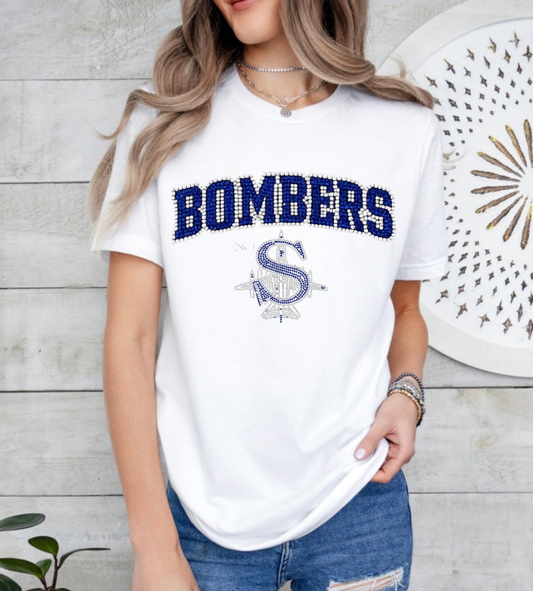 Bombers logo bling tshirt - 029