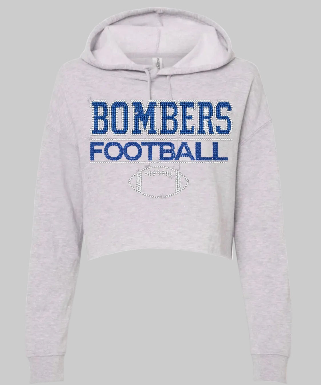 Bombers football bling cropped hoodie - 021 - adult only