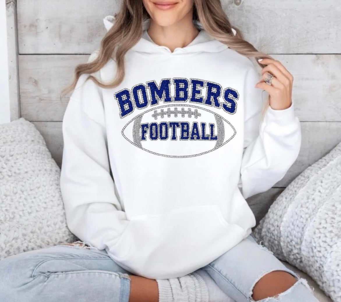 Bombers football bling hoodie - 027