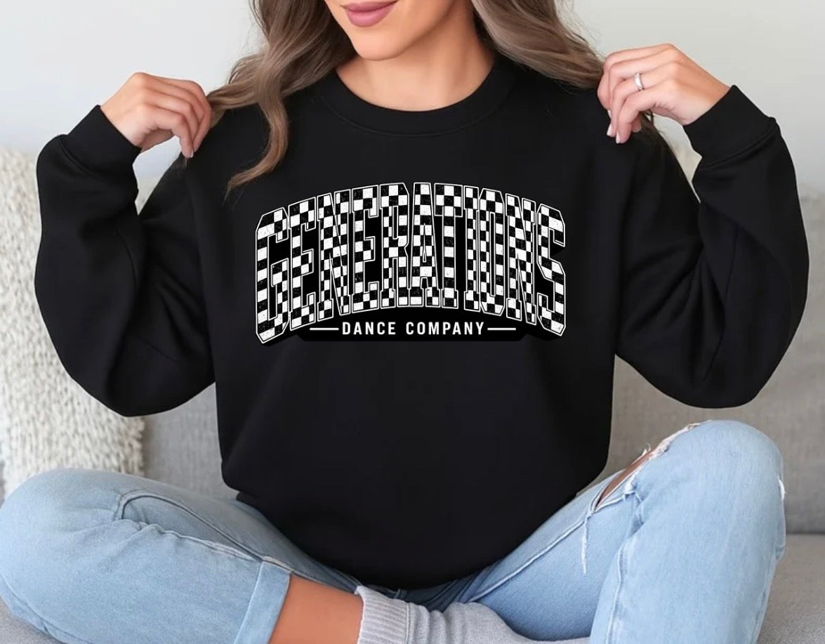 GDC Varsity checkered design sweatshirt - 077 - adult, youth, toddler