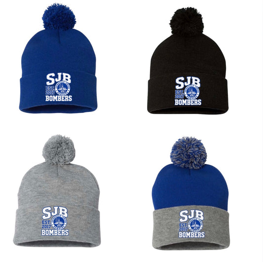 PRE-ORDER - SJB cuffed beanie with pompom - 057