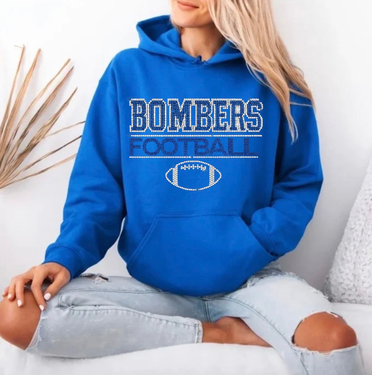 Bombers football bling hoodie - 020