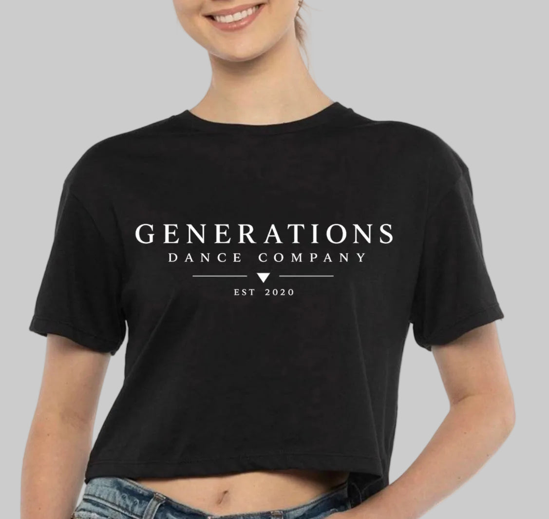 Generations Dance Company logo cropped tee - 066 - adult and youth