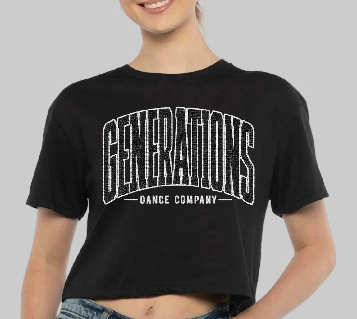GDC Varsity bling cropped tee - 043 - adult and youth