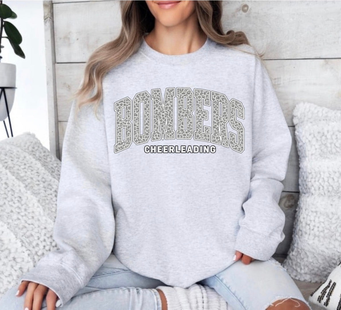 Bombers cheerleading gray cheetah print - tshirts, sweatshirts, hoodies - 023