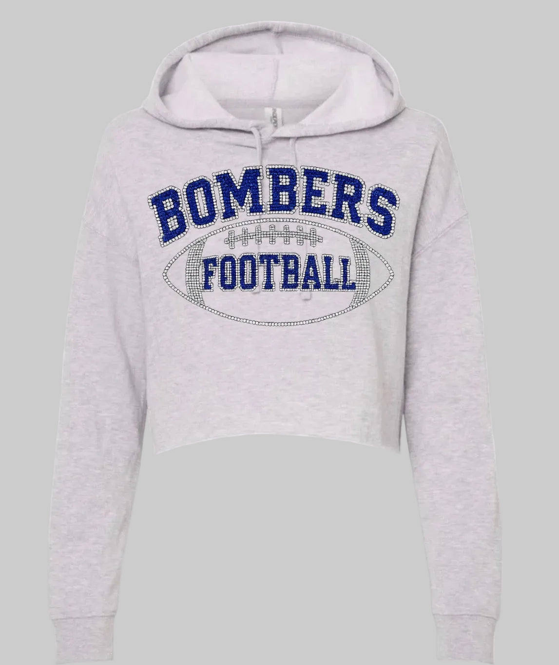 Bombers football bling cropped hoodie - 028 - adult only