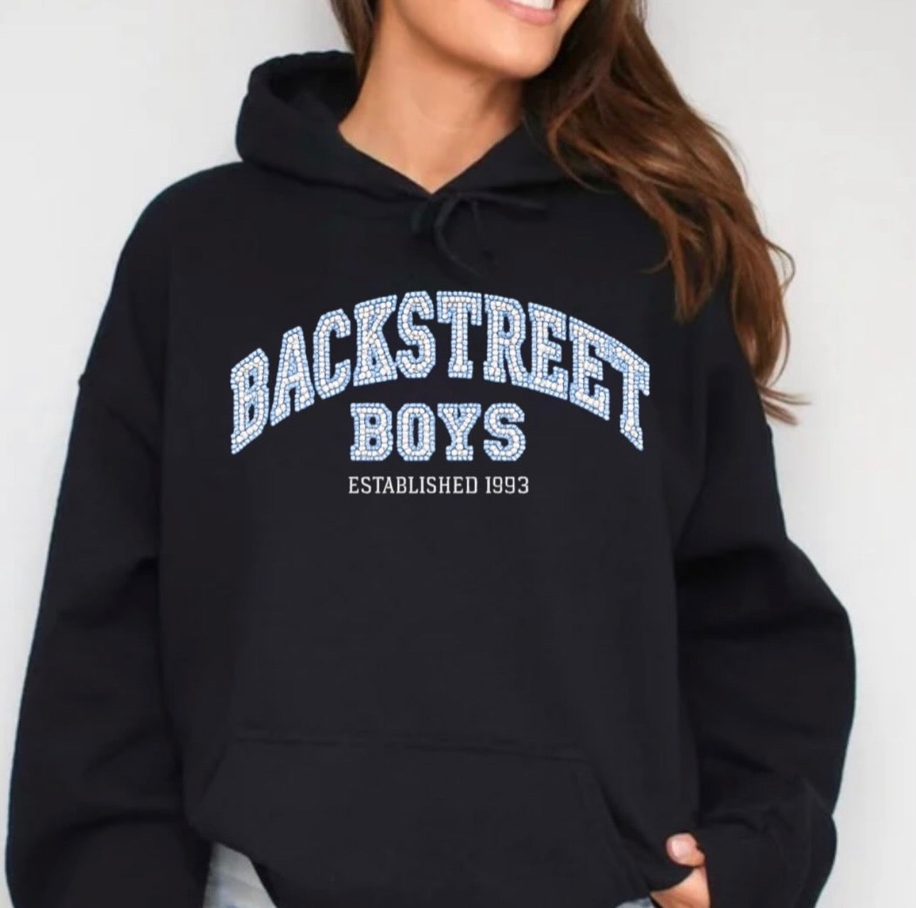 Backstreet Boys inspired rhinestone design shirt