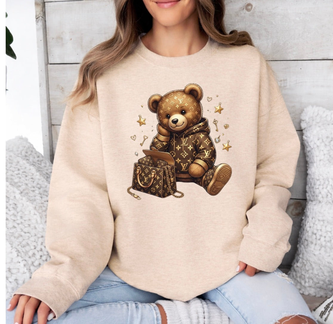 Designer inspired bear with purse shirt