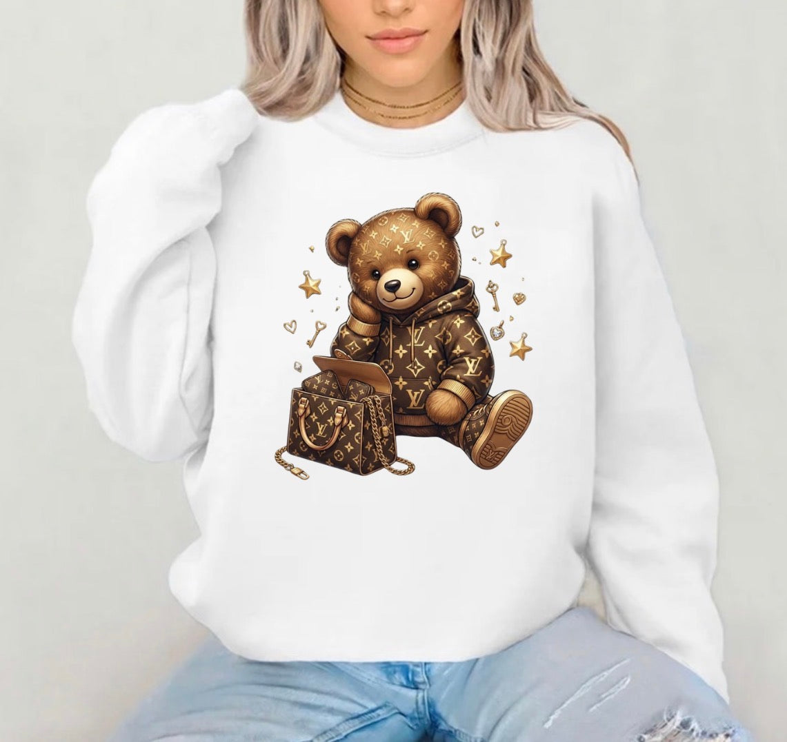 Designer inspired bear with purse shirt