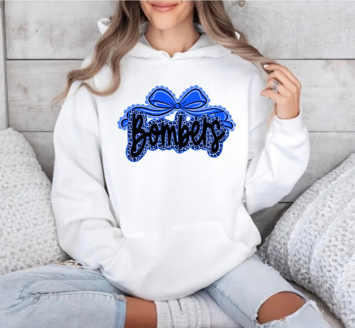 Bombers bow with leopard background - tshirts, sweatshirts, hoodies - 006