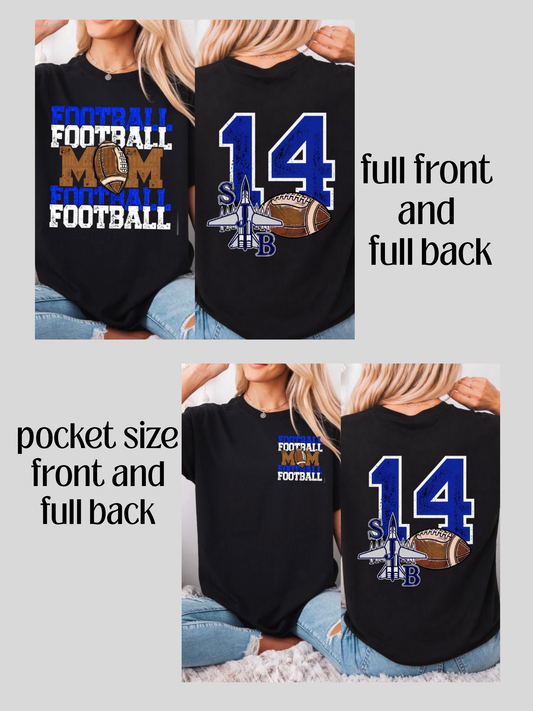 SJB football mom personalized shirt with number on back - tshirts, crewnecks, sweatshirts - 033